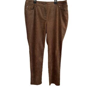 Chico’s Brown Snakeskin Print Straight Leg Pants, Size 2 (12)
